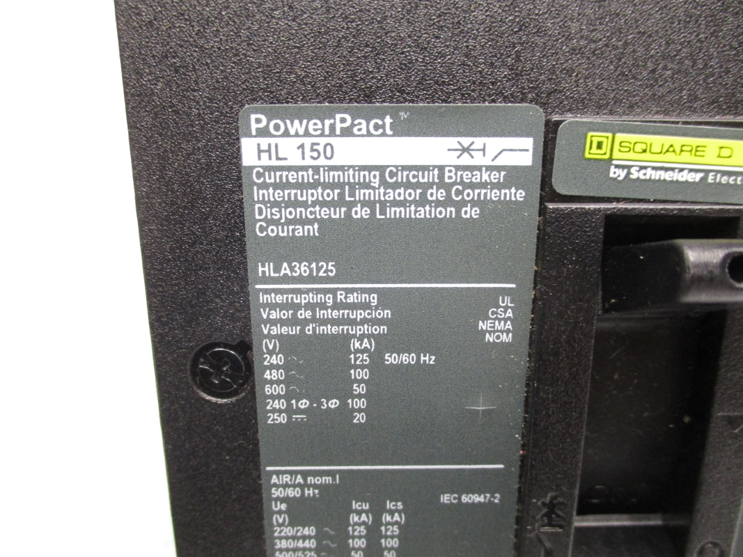 SQUARE D HLA36125 600V 125A NSNP