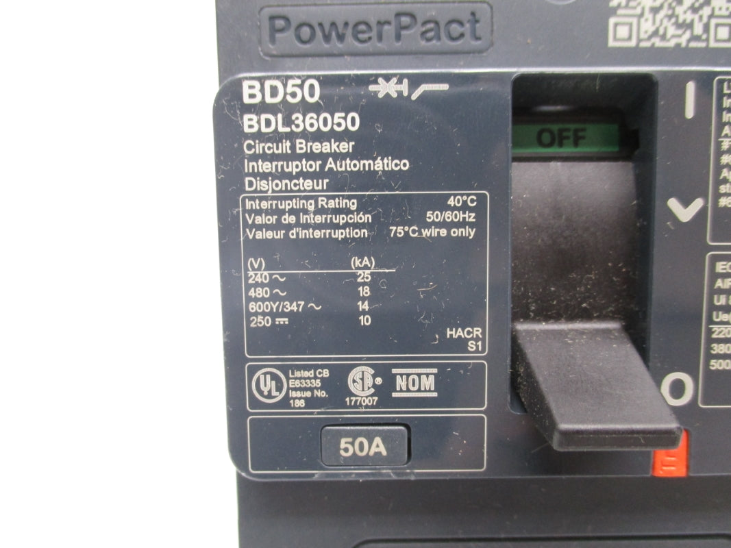 SQUARE D BDL36050 480V 50A NSNP