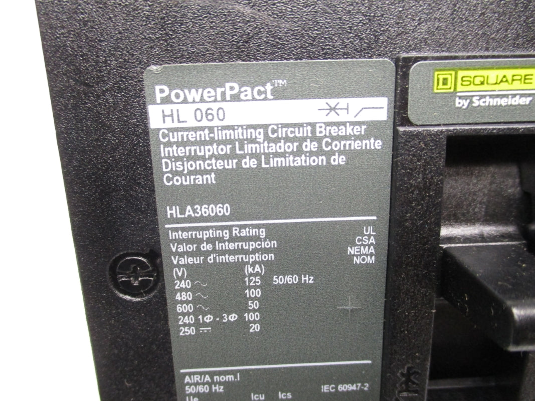 SQUARE D HLA36060 600V 60A (AS PICTURED) NSNP