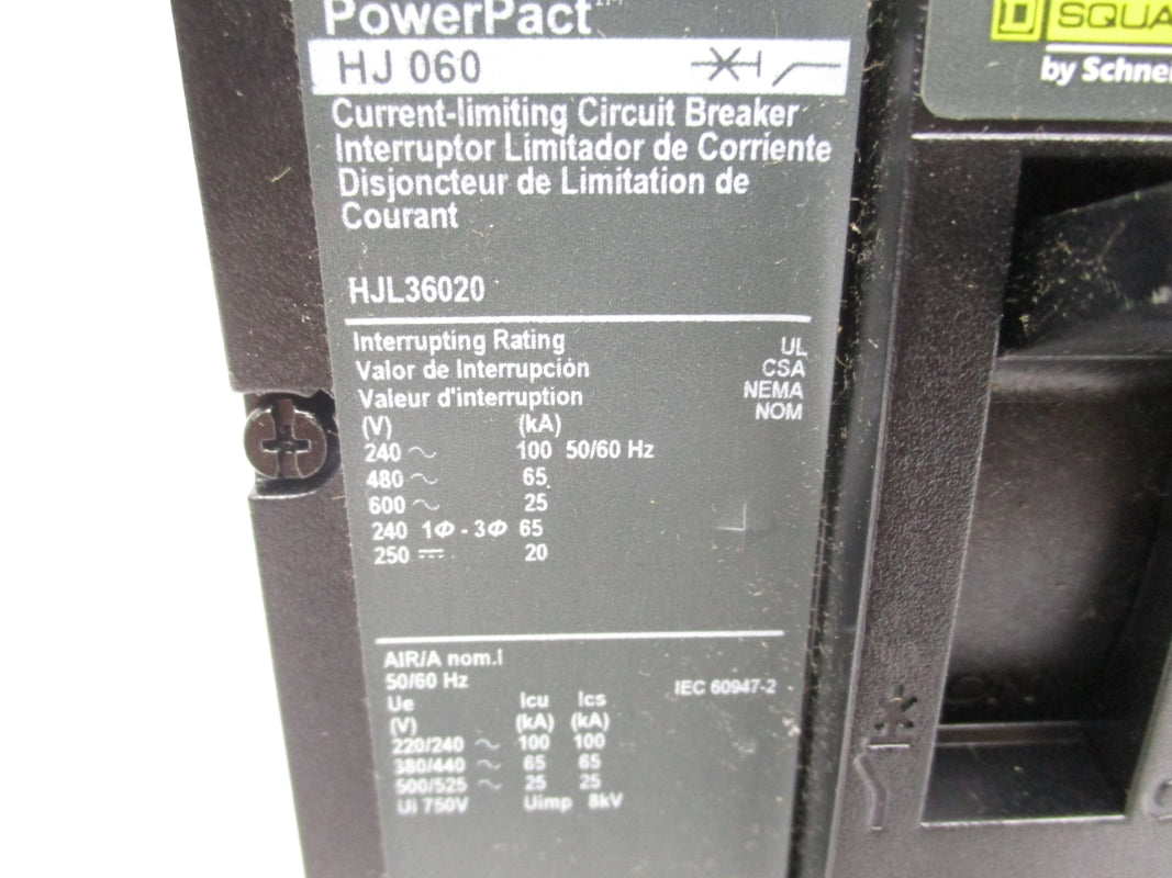 SQUARE D HJL36020 600V 20A (AS PICTURED) NSNP