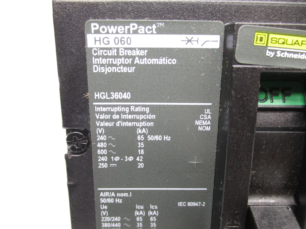 SQUARE D HGL36040 600V 40A NSNP