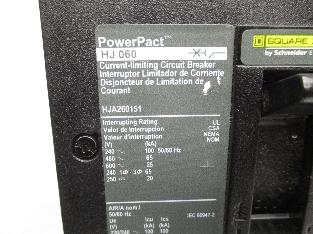 SQUARE D HJA260151 600V 15A (AS PICTURED) NSNP