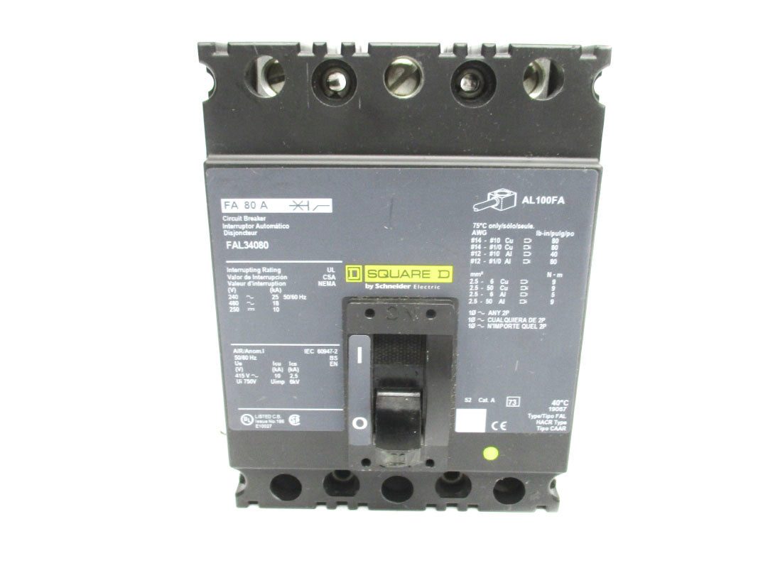 SQUARE D FAL34080 480V 80A UNMP