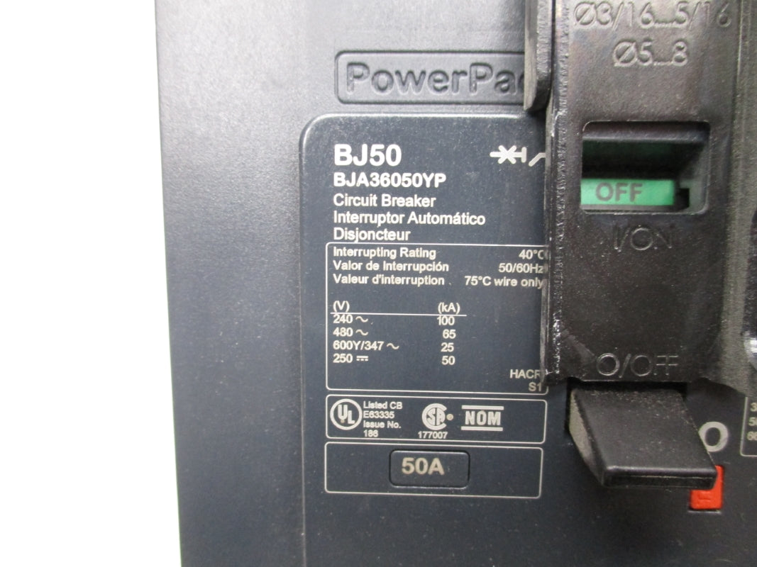 SQUARE D BJA36050YP 480V 50A NSNP