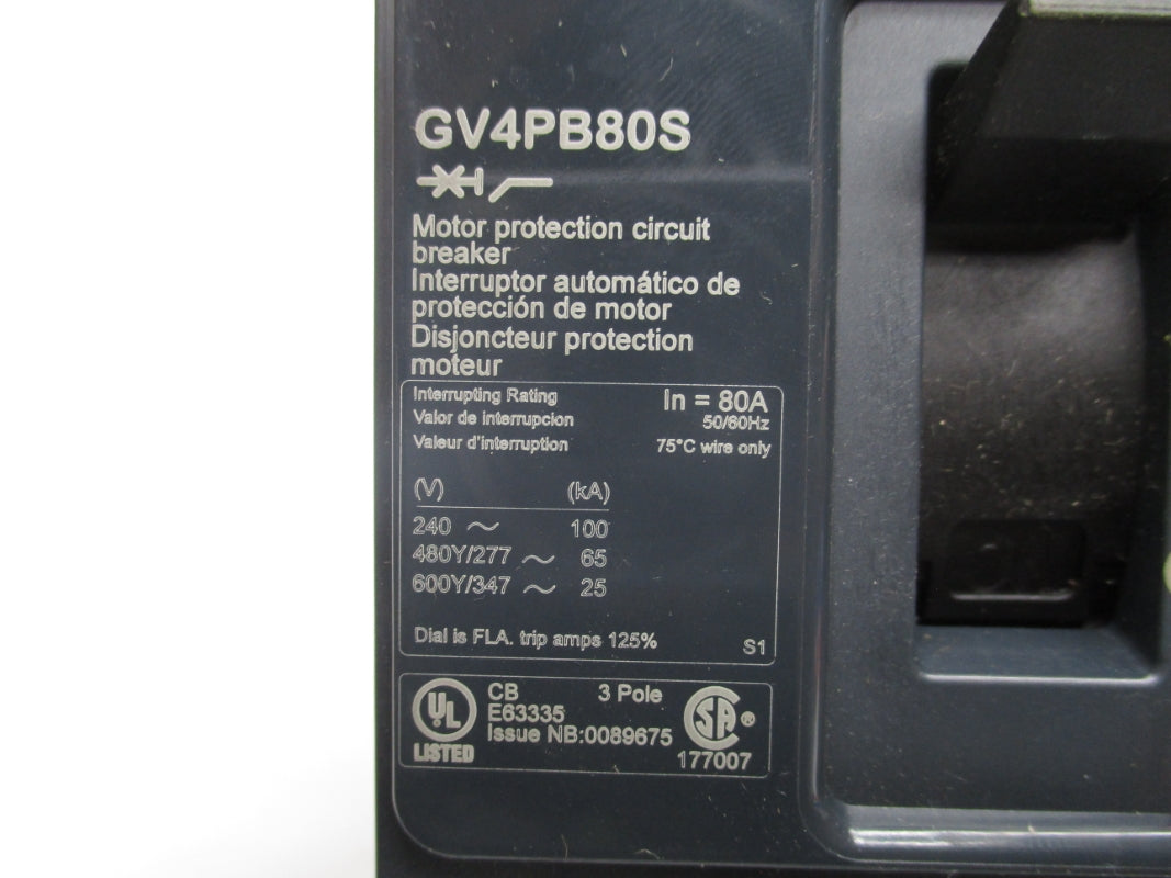 SCHNEIDER ELECTRIC GV4PB80S 347V 80A NSNP
