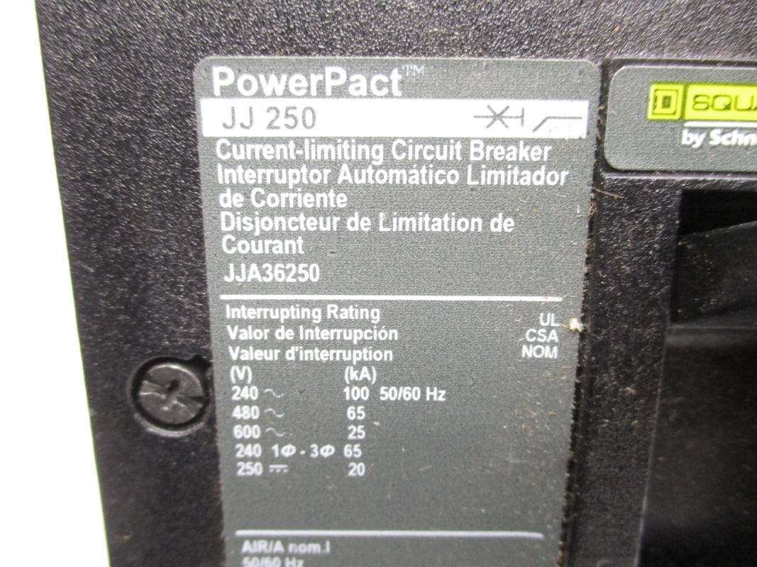 SQUARE D JJA36250 600V 250A (AS PICTURED) NSNP