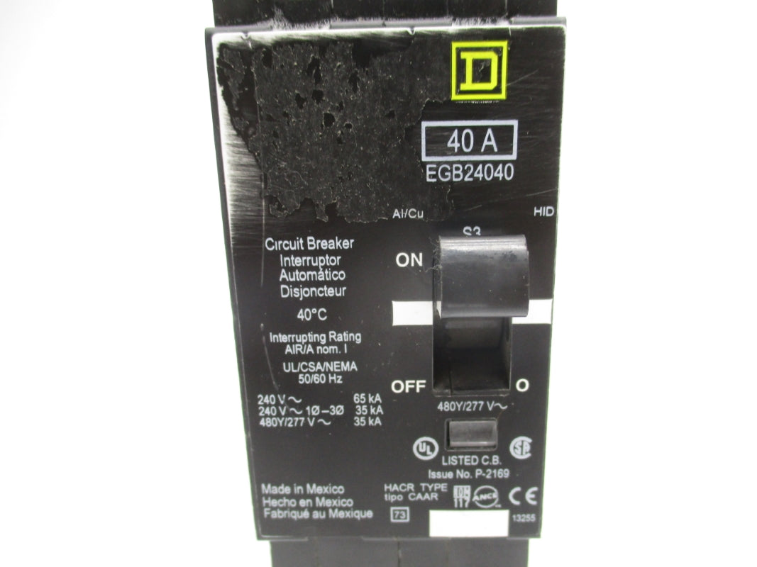 SQUARE D EGB24040 277V 40A UNMP