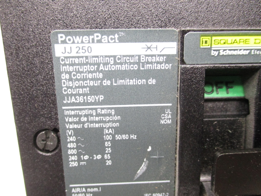 SQUARE D JJA36150YP 600V 150A NSNP