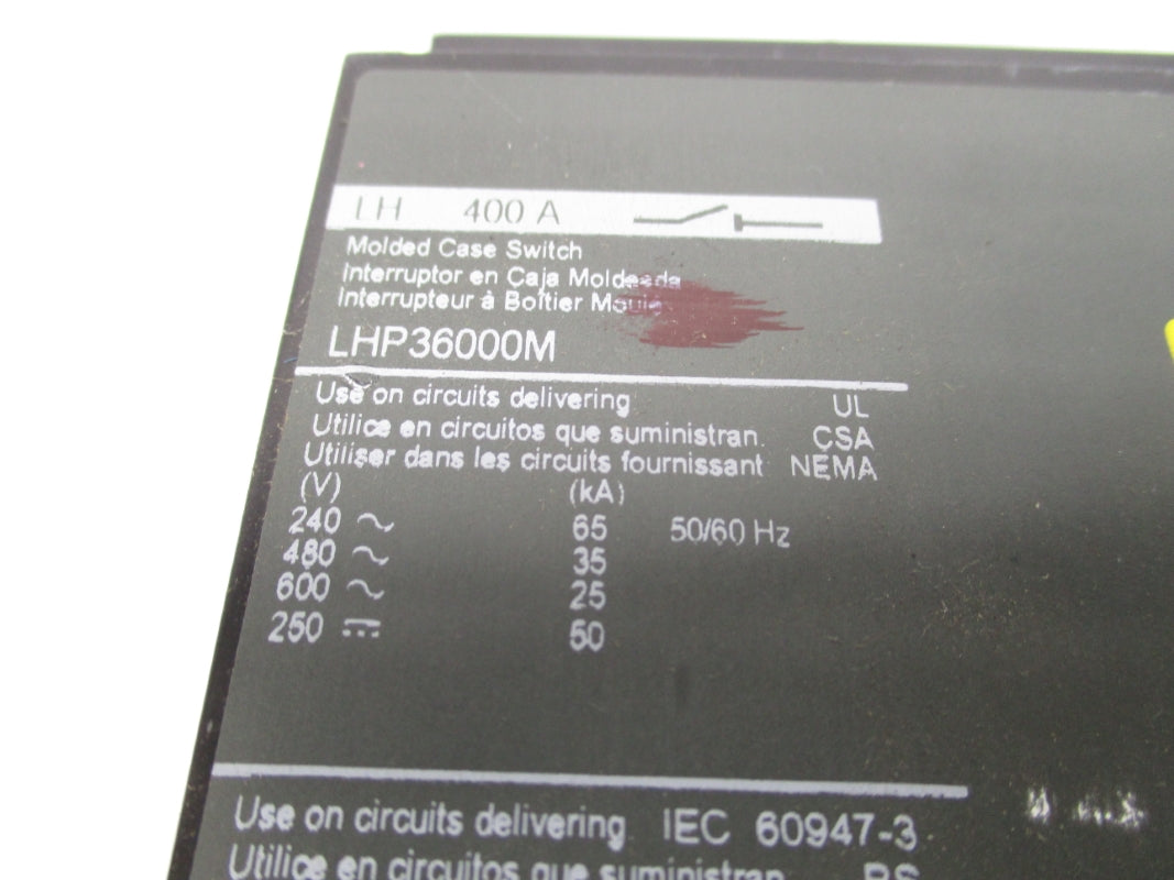SQUARE D LHP36000M 600V 400A (AS PICTURED) NSNP