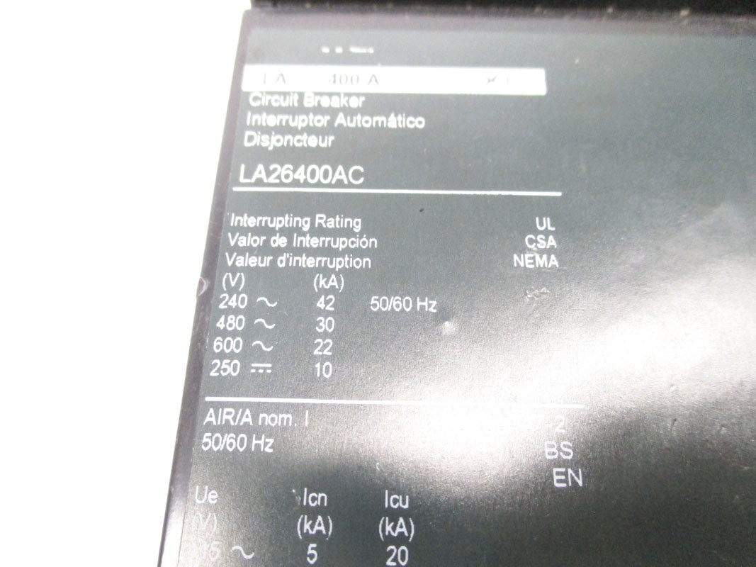 SQUARE D LA26400AC 600V 400A (AS PICTURED) NSNP
