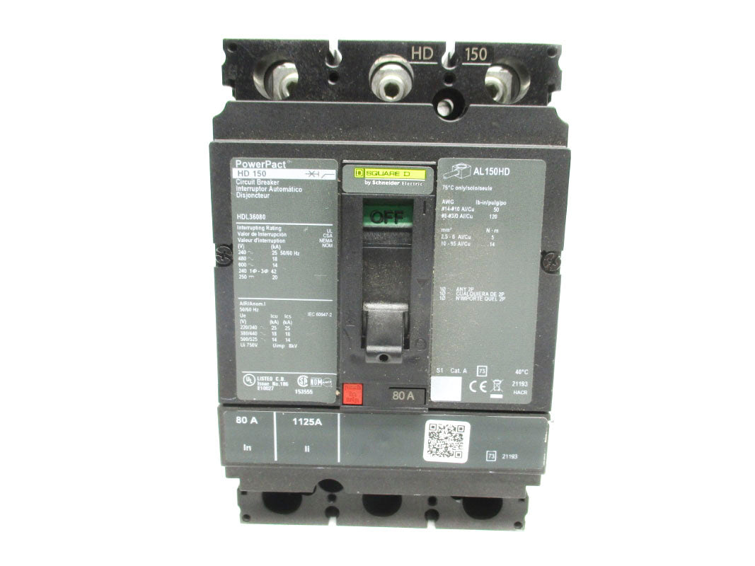 SQUARE D HDL36080 600V 80A NSNP