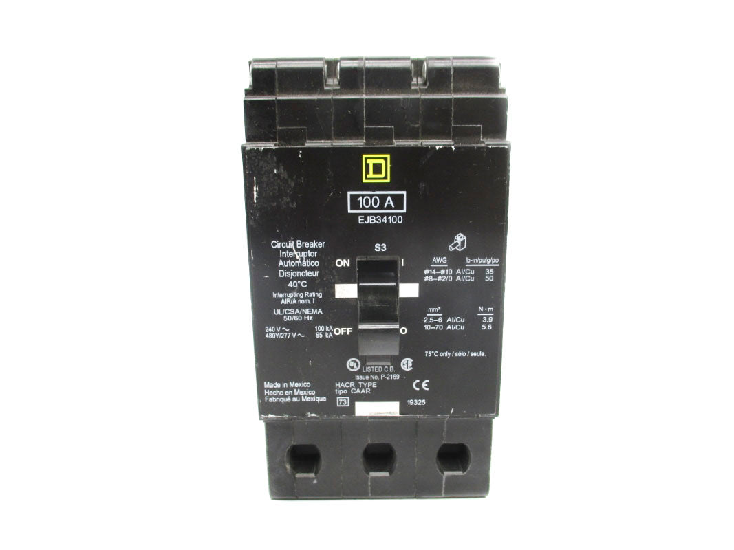 SQUARE D EJB34100 277V 100A NSNP