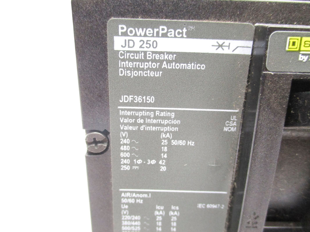 SQUARE D JDF36150 600V 150A NSNP