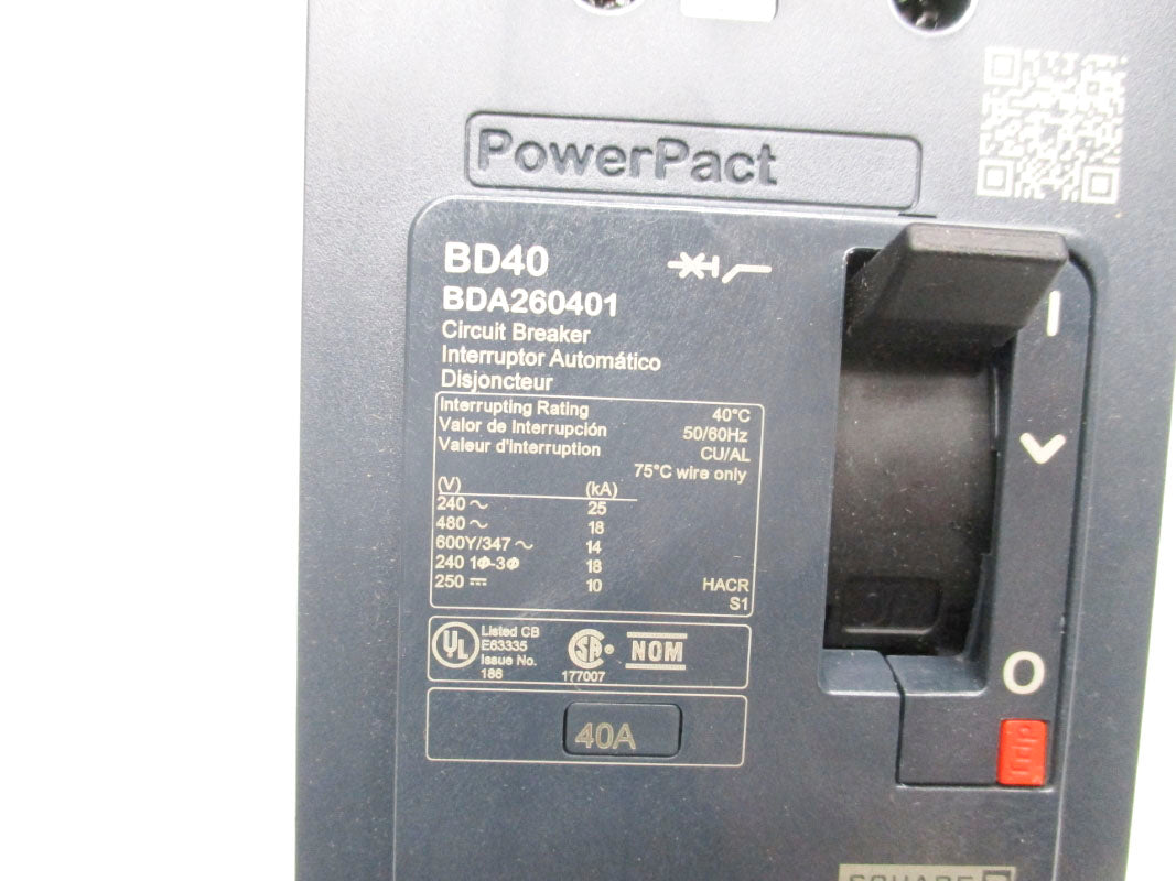 SQUARE D BDA260401 480V 40A NSNP