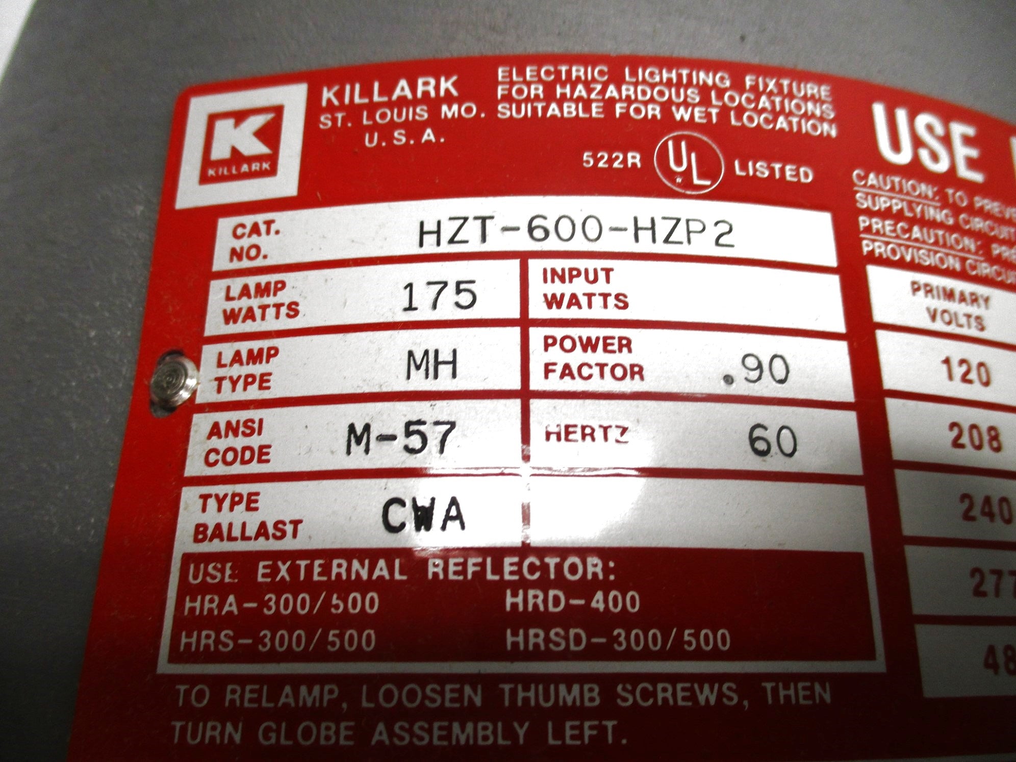 HUBBELL HZT-600-HZP2 NSMP
