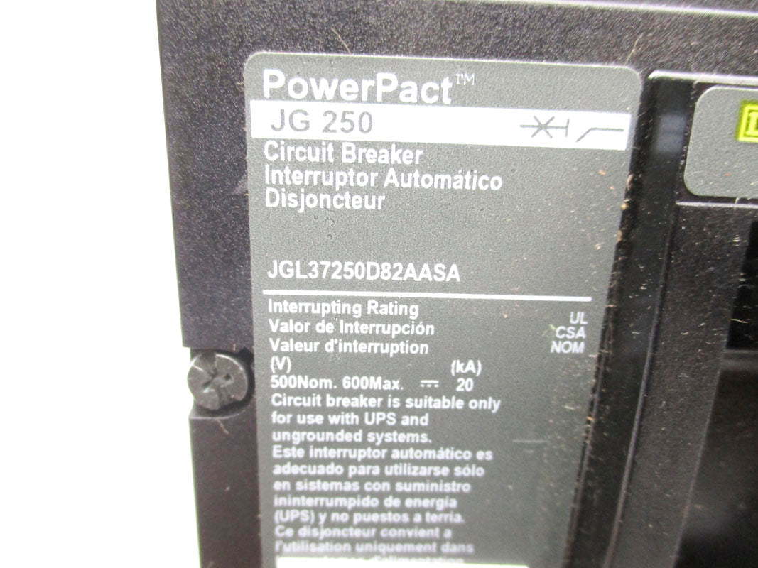 SQUARE D JGL37250D82AASA 600V 250A NSNP