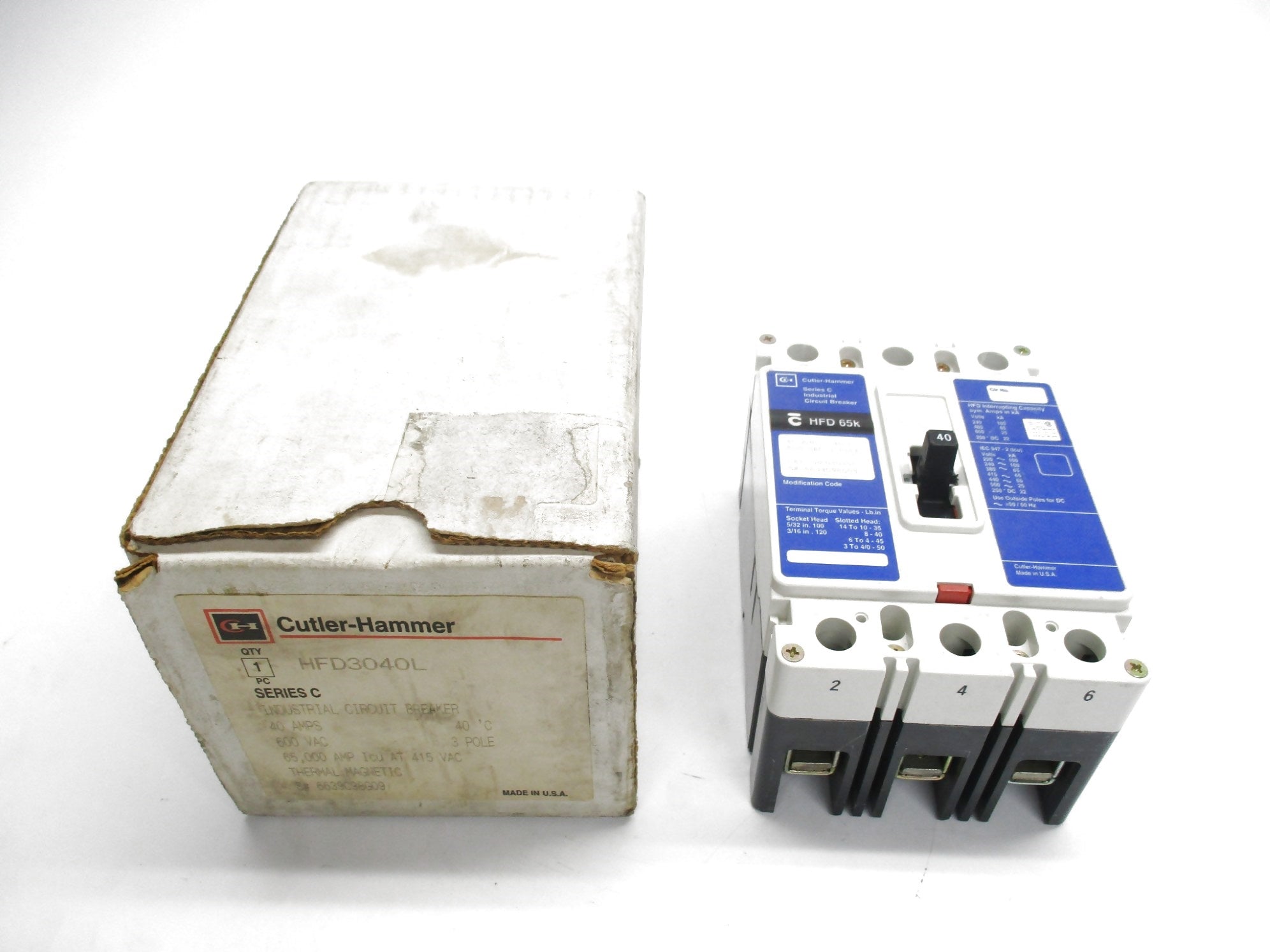 CUTLER HAMMER HFD3040L 6639C98G09 40A 600VAC NSMP