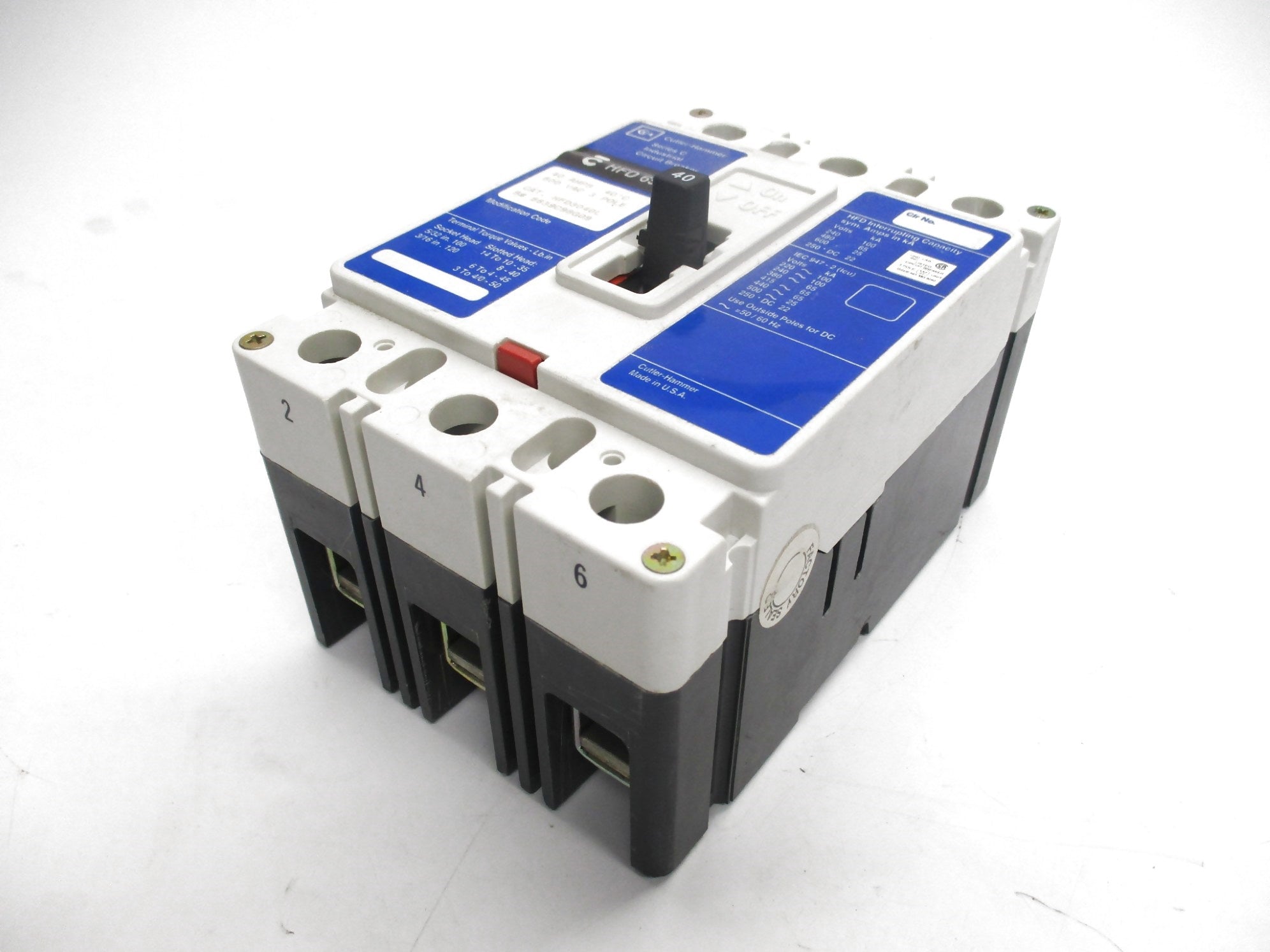 CUTLER HAMMER HFD3040L 6639C98G09 40A 600VAC NSMP