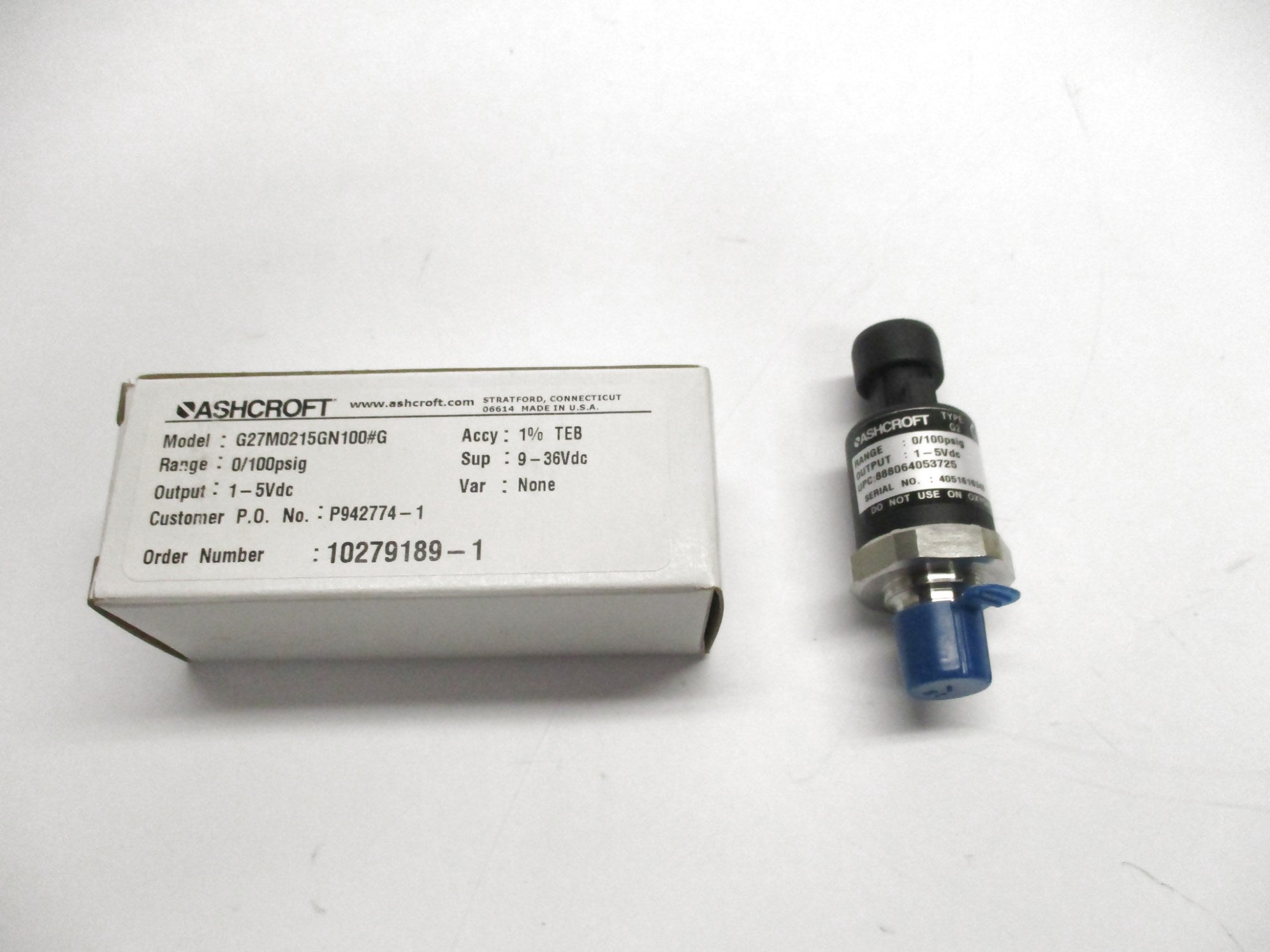 ASHCROFT G27M0215GN100#G NSMP