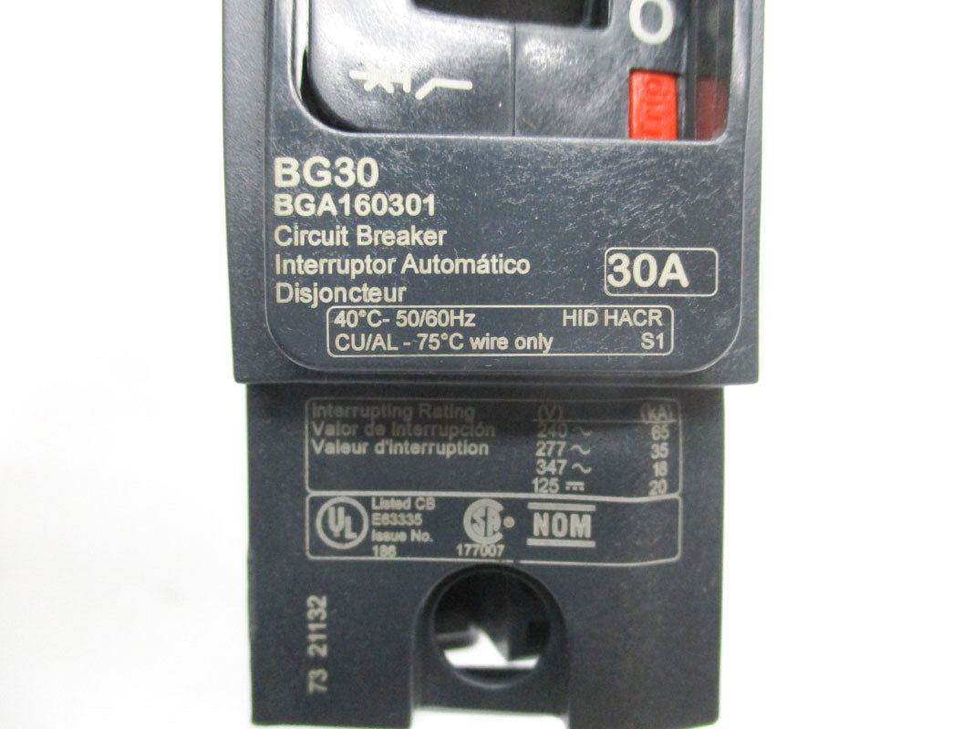 SQUARE D BGA160301 347V 30A NSNP
