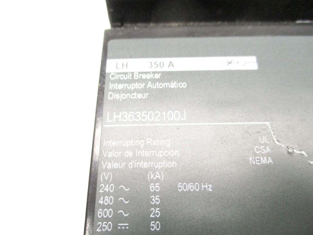 SQUARE D LH363502100J 600V 350A (AS PICTURED) NSNP