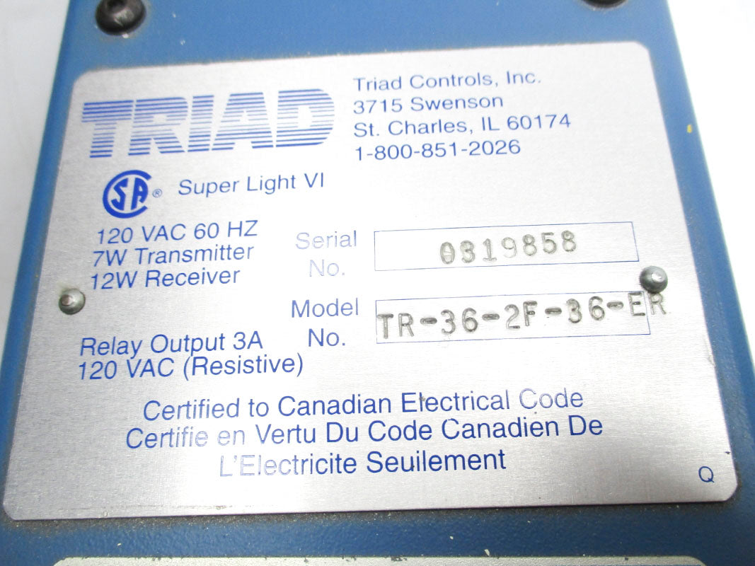 TRIAD CONTROLS TR-36-2F-36-ER 120VAC UNMP
