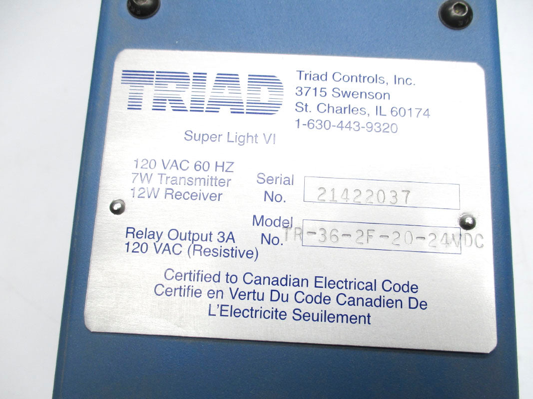 TRIAD CONTROLS TR-36-2F-20-24VDC 120VAC UNMP