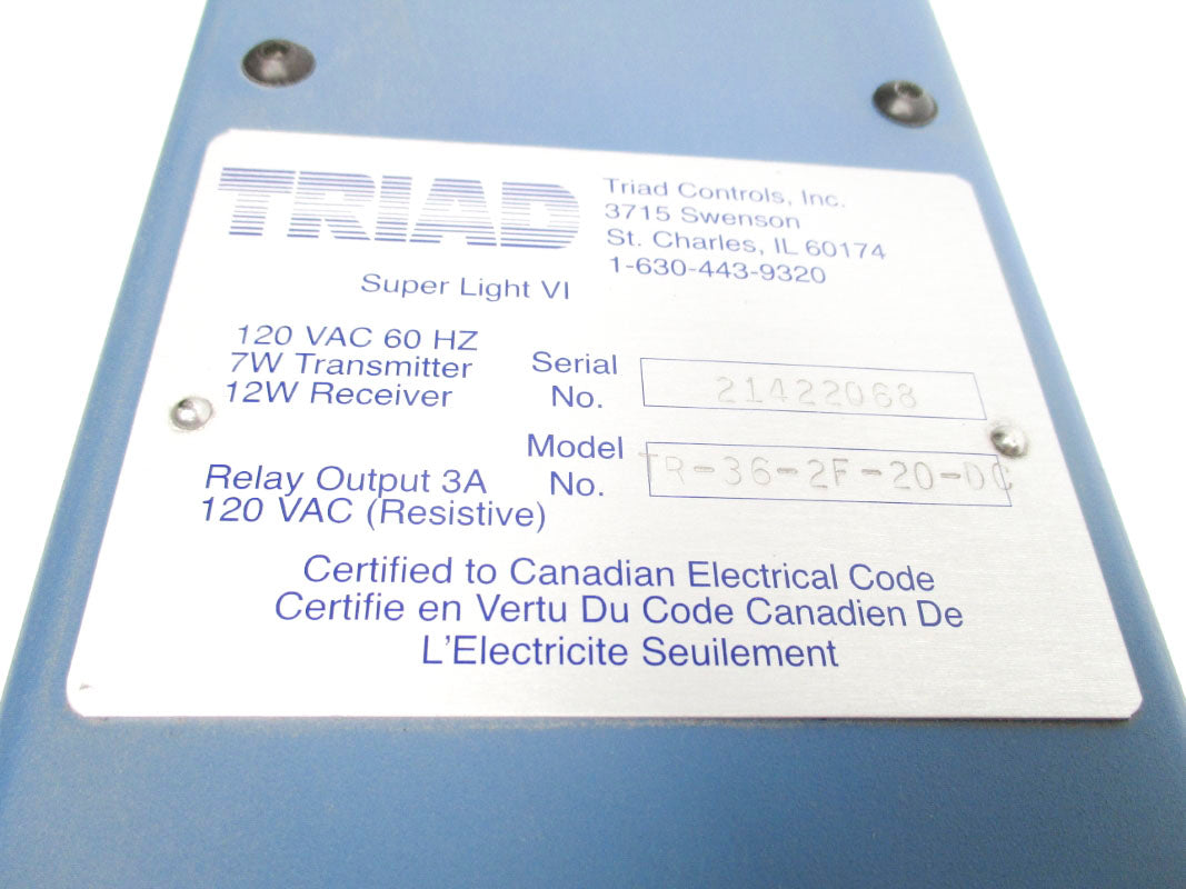 TRIAD CONTROLS TR-36-2F-20-DC EMITTER 120VAC NSNP