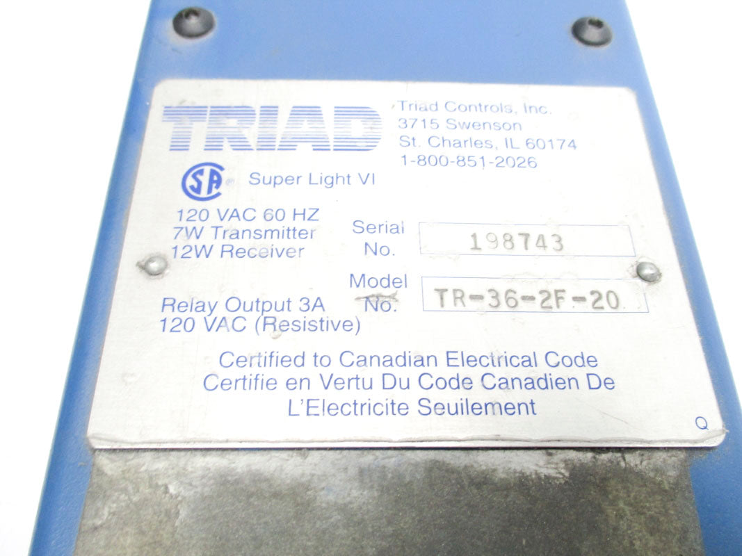 TRIAD CONTROLS TR-36-2F-20 120VAC UNMP