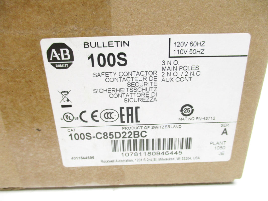 ALLEN BRADLEY 100S-C85D22BC SER. A 110-120V (BR/WH) NSFS