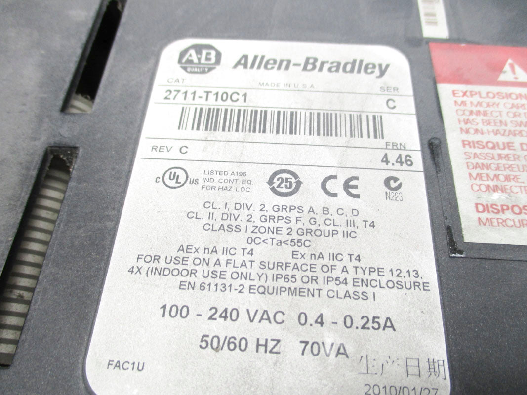 ALLEN BRADLEY 2711-T10C1 SER. C 240VAC 0.25A F/W 4.46 UNMP