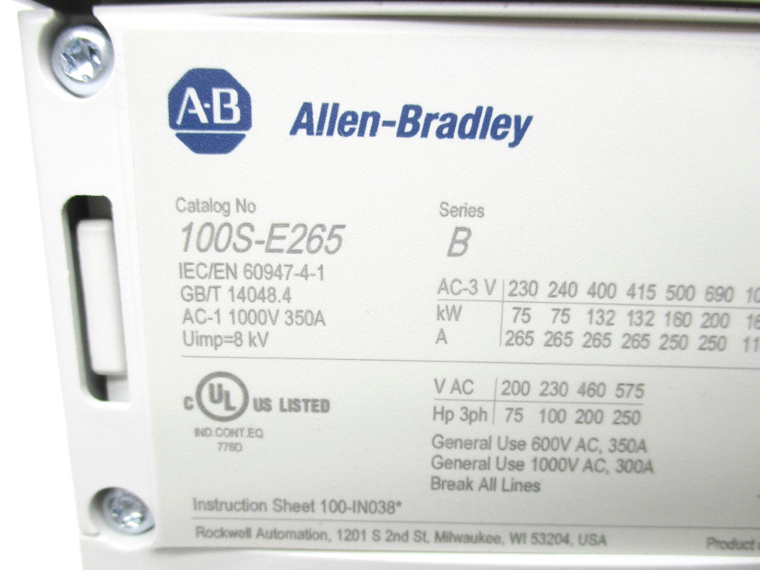 ALLEN BRADLEY 100S-E265KD12C SER. B 100-250V NSMP