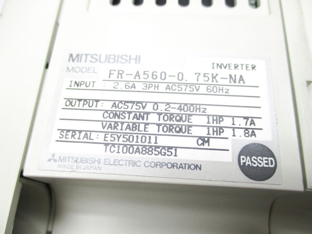 MITSUBISHI FR-A560-0.75K-NA 2.6A 575VAC 2.6A NSMP
