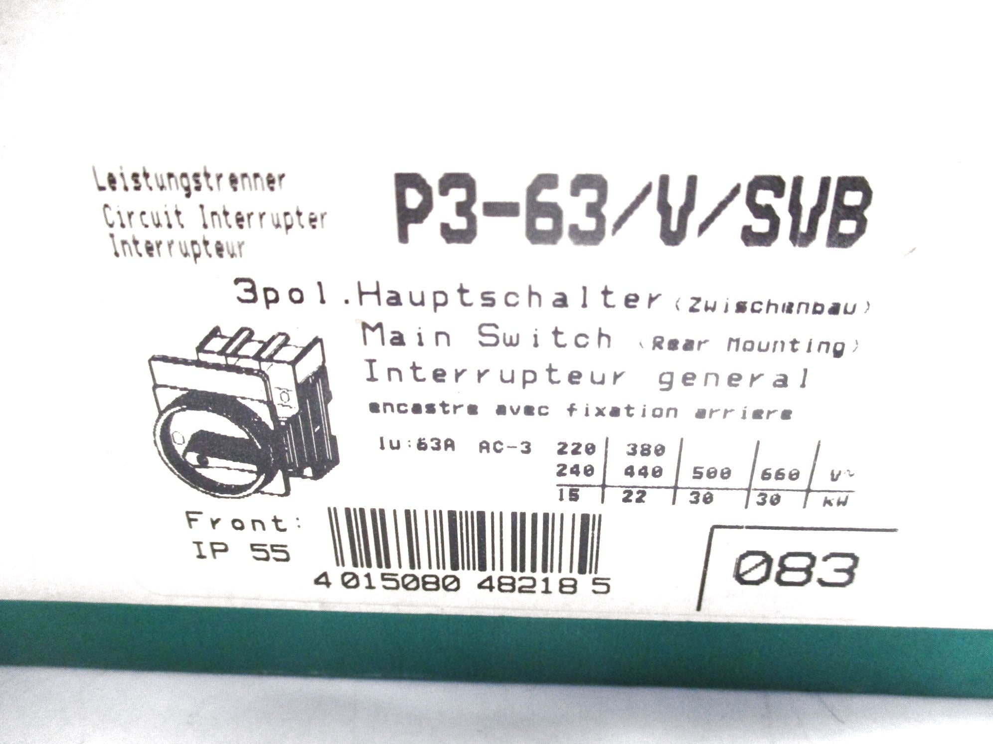 KLOCKNER MOELLER P3-63/V/SVB (AS PICTURED) NSMP