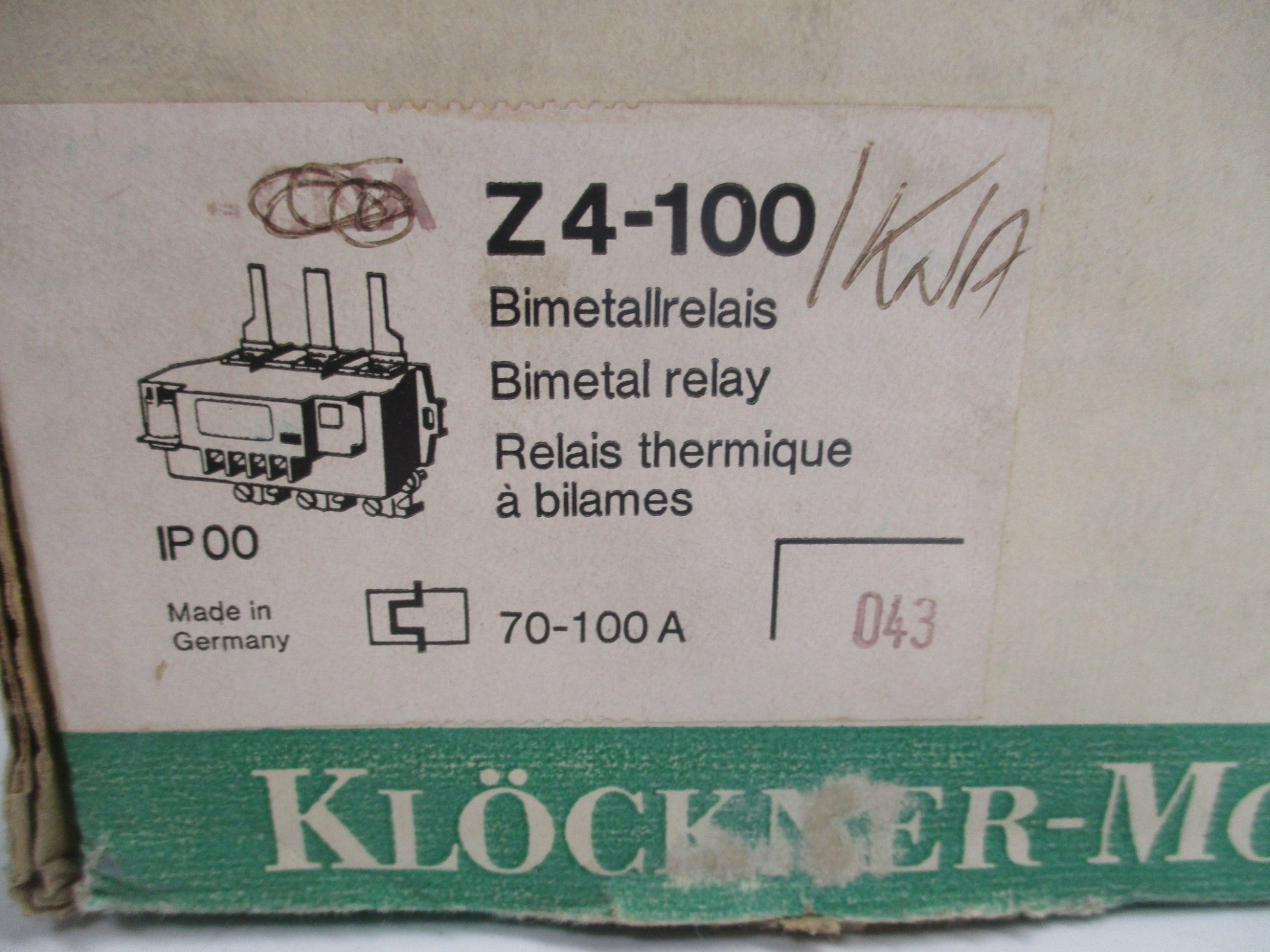 KLOCKNER MOELLER Z4-100-CNA  NSNP