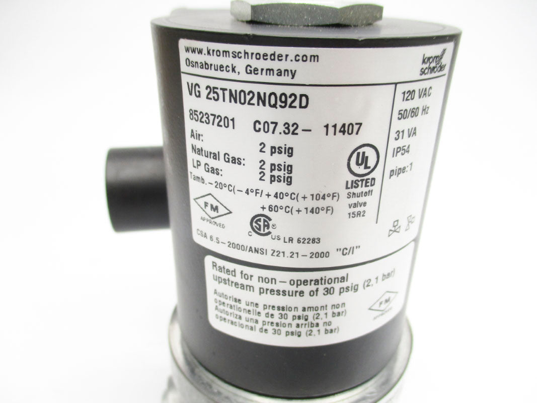 KROM SCHRODER VG25TN02NQ92D 85237201 120VAC 2PSI NSMP