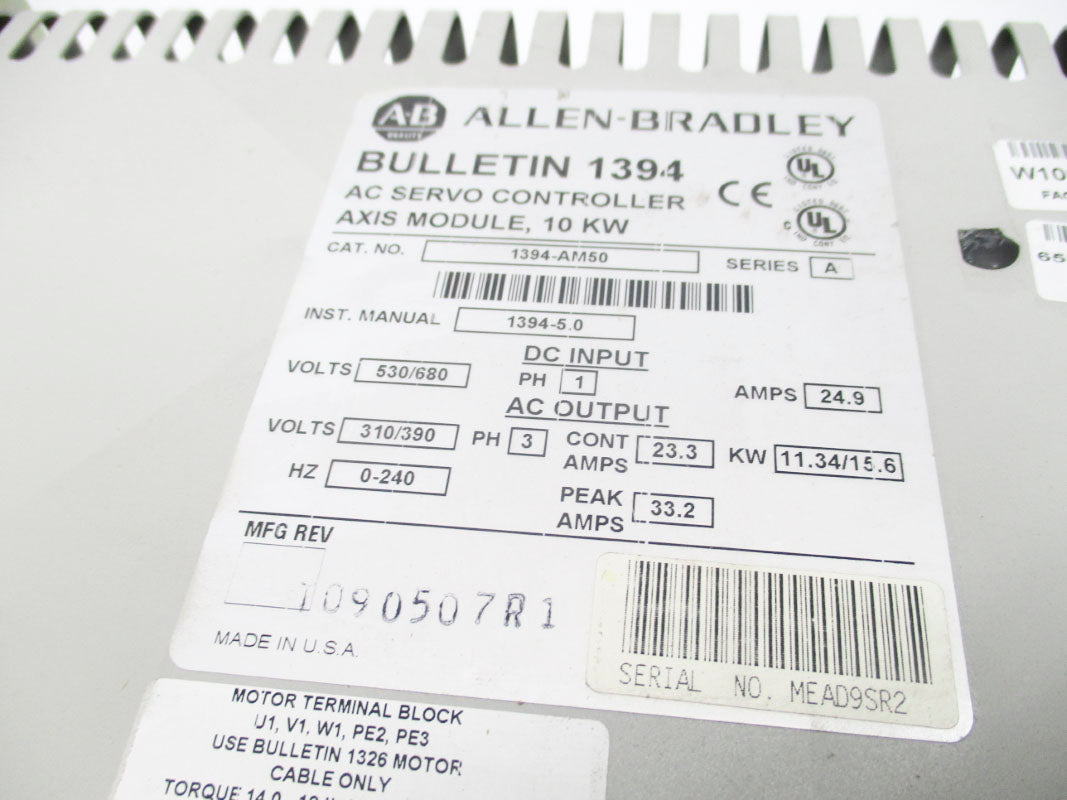 ALLEN BARADLEY 1394-AM50 SER. A 530/680V 24.9A UNMP