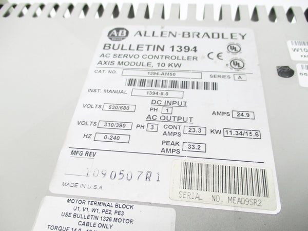 ALLEN BARADLEY 1394-AM50 SER. A 530/680V 24.9A UNMP