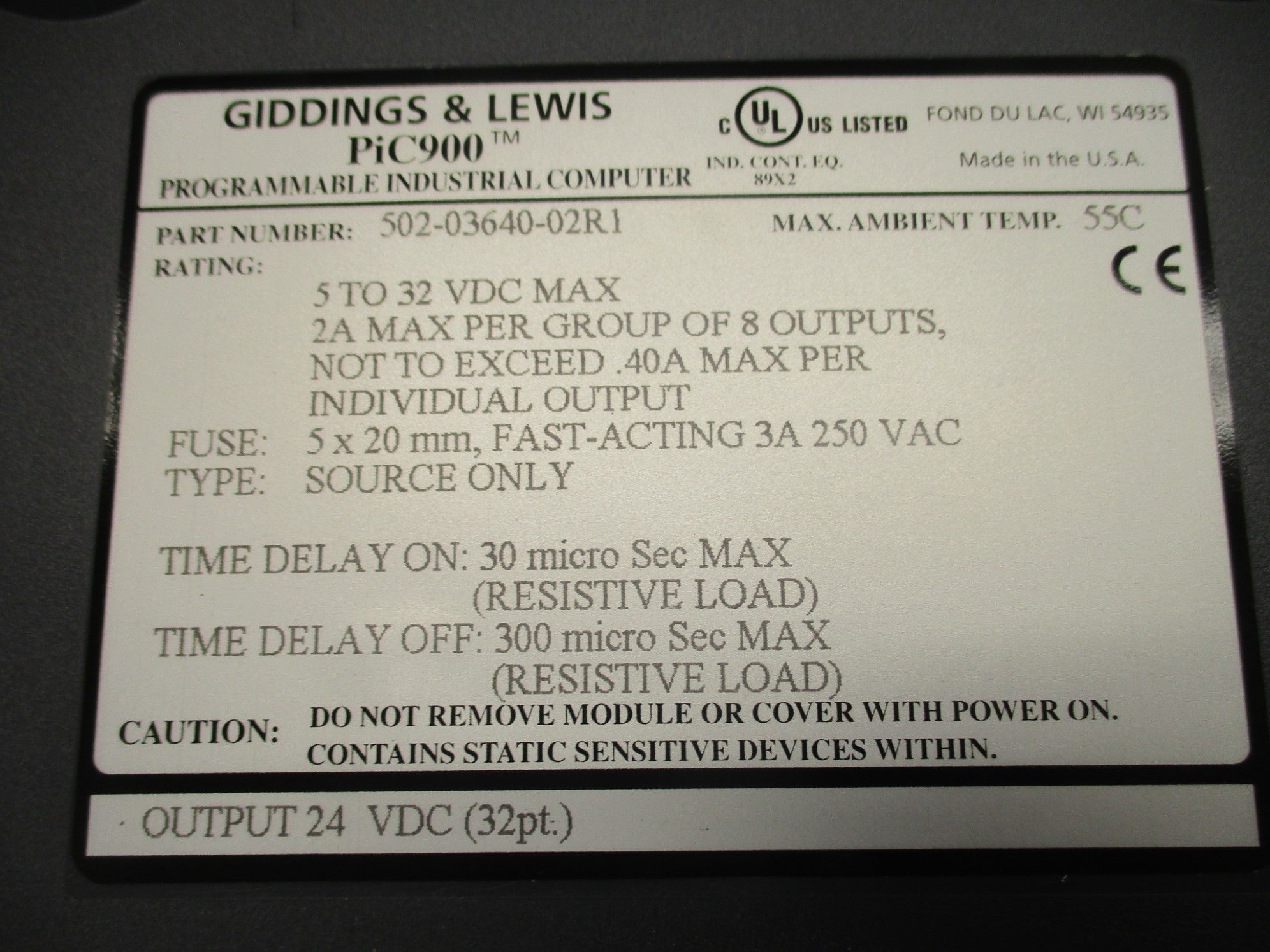 GIDDING&LEWIS 502-03640-02R1 NSMP