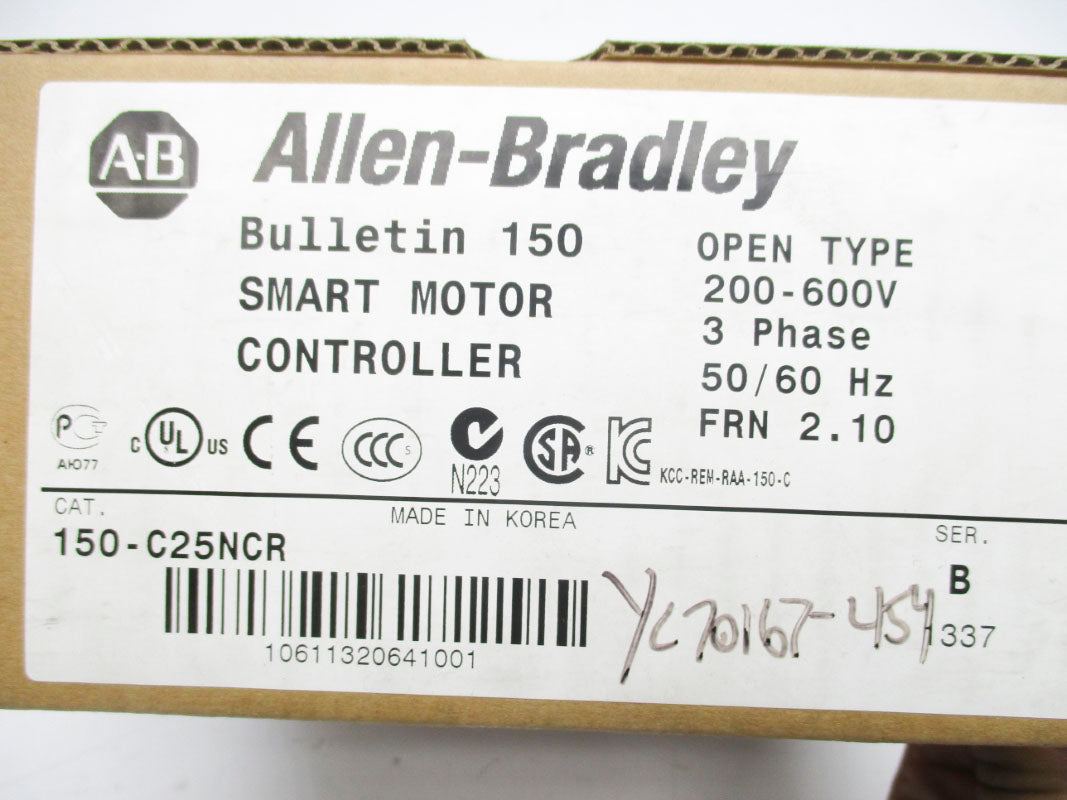 ALLEN BRADLEY 150-C25NCR SER. B 200-600V F/W 2.10 NSFS