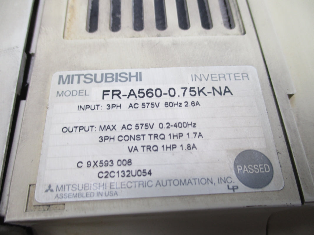 MITSUBISHI FR-A560-0.75K-NA 575V 2.6A UNMP