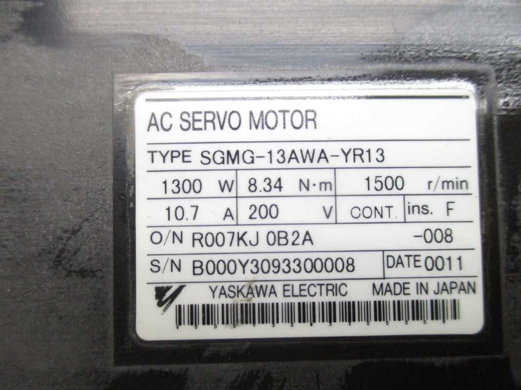 YASKAWA SGMG-13AWA-YR13 10.7A NSNP