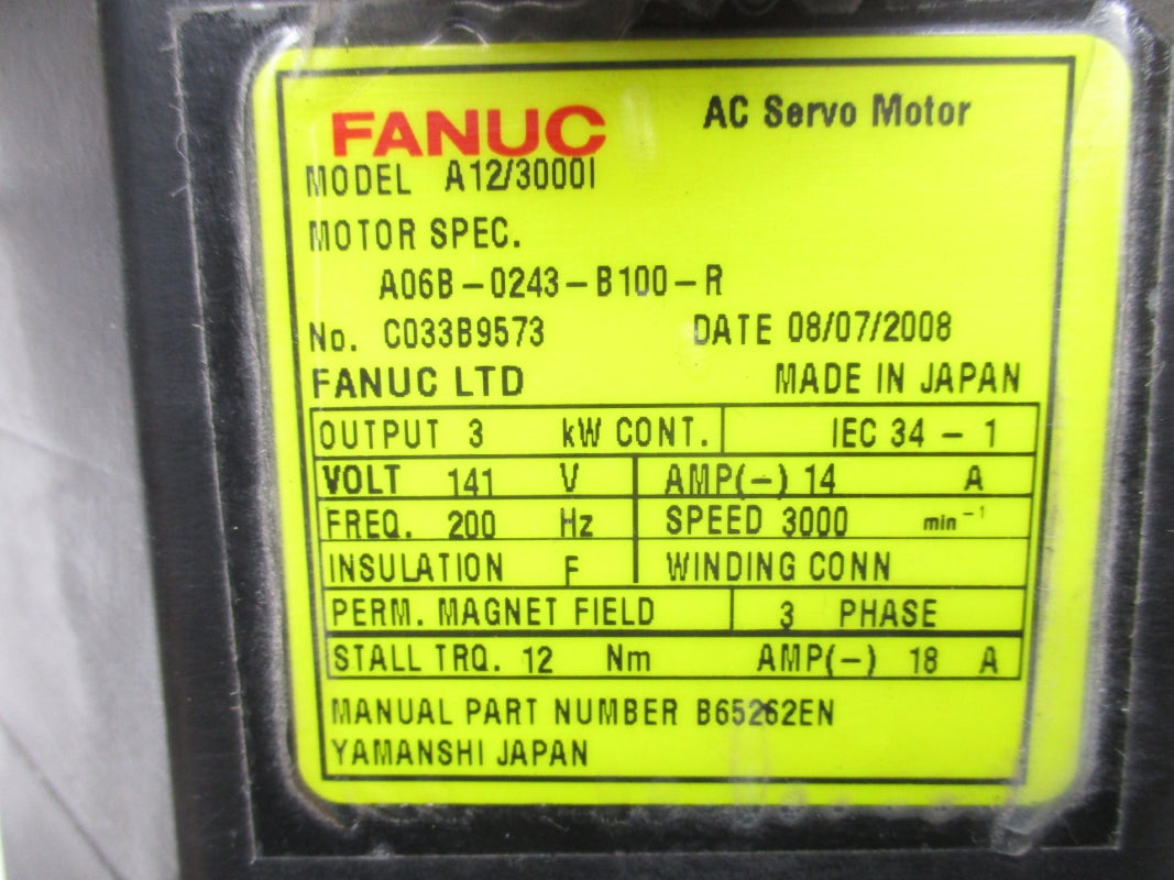 FANUC A06B-0243-B100-R 141V 14A REMAN