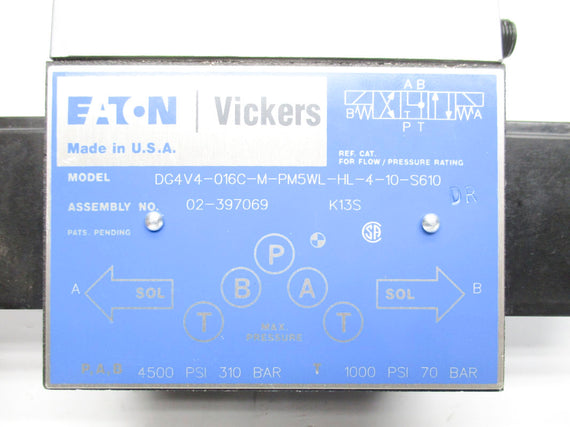 EATON VICKERS DG4V4-016C-M-PM5WL-HL-4-10-S610 02-397069 24VDC 4500PSI NSNP