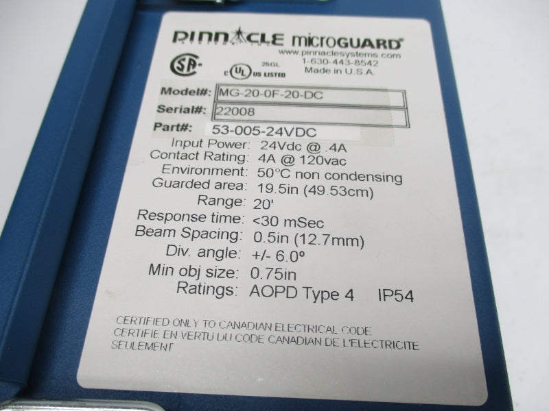 PINNACLE MG-20-0F-20-DC 53-005-24VDC 4A NSNP