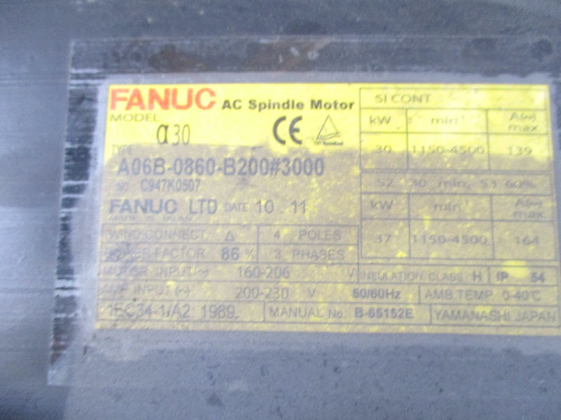FANUC A06B-0860-B200#3000 200-230V 164A NSNP