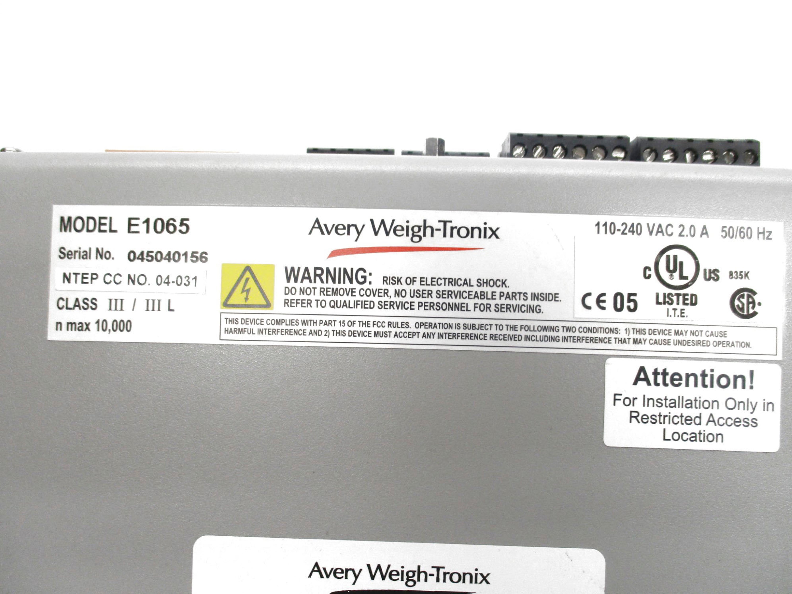 AVERY WEIGH-TRONIX E1065 UNMP