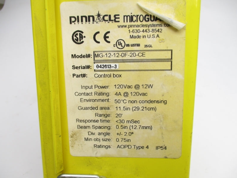 PINNACLE MG-12-12-0F20-CE 120VAC 4A UNMP