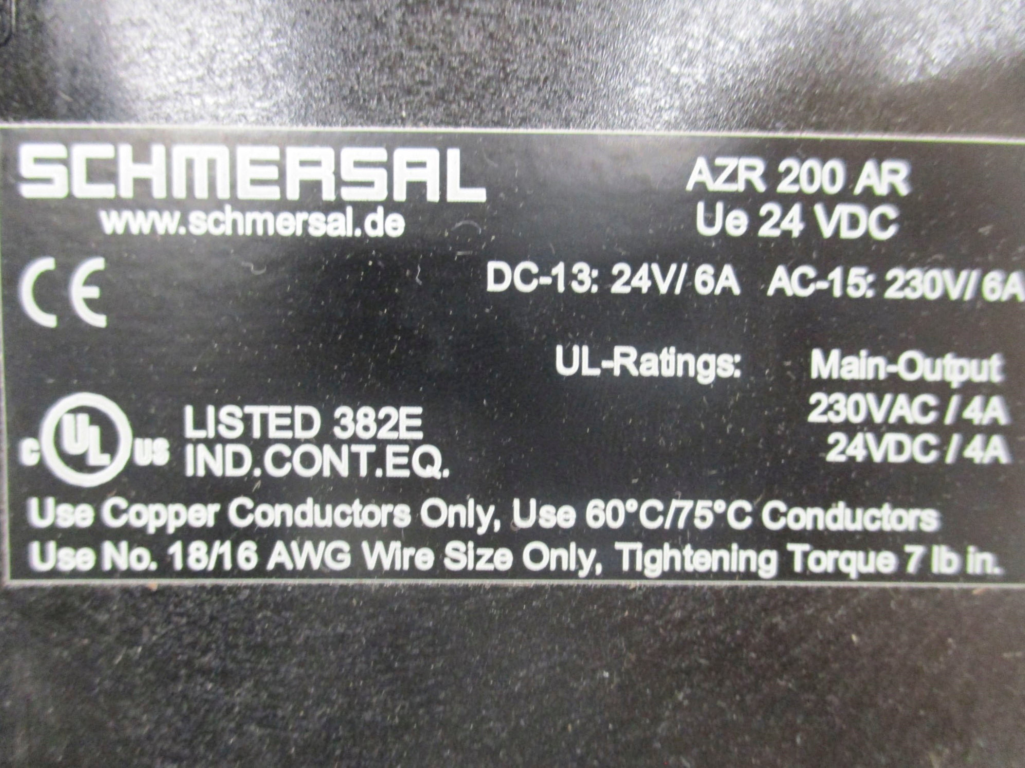 SCHMERAL AZR200AR-24VDC 24VDC 4A NSMP