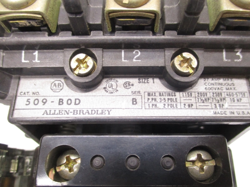 ALLEN BRADLEY 509-BOD SER. B  (AS PICTURED) (BR/YL) NSMP